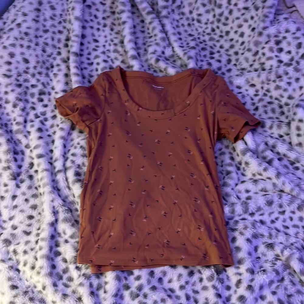 Brown-orange tight tee, Brand: Old Navy, size L
